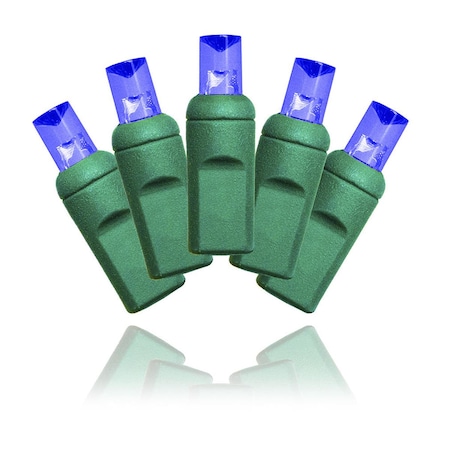 Queens Of Christmas 6 in. 50 5mm .25 Twinkle LED Lights Spacing, Green Wire - Blue S-50MMBL-6G4T